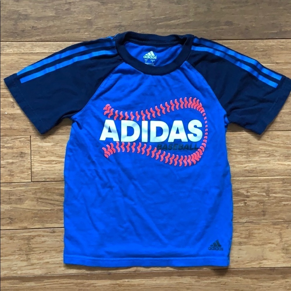 ADIDAS Boys Blues Tshirt Loose Fit sz 7